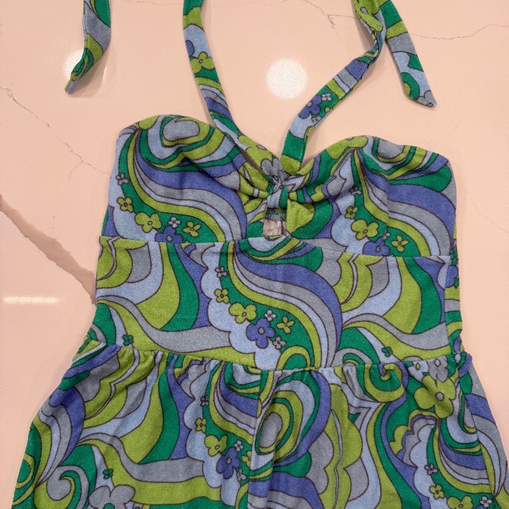 Vintage swim cover up/ romper